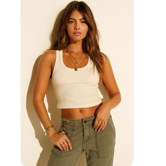 Vintage Y2K Free People Low Slung Baggy Boho Grunge Army Green Utility Pants 8 - Picture 3 of 15